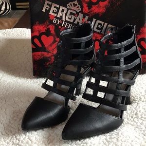 Fergalicious New Black Heels Webbing